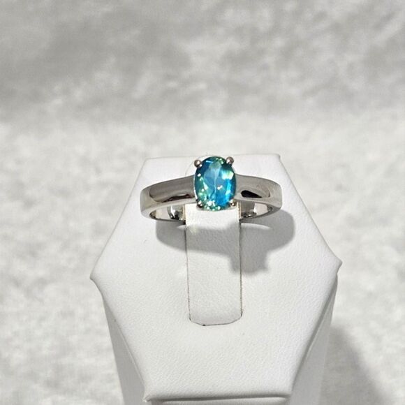 💎Peacock quartz solitaire in Sterling Silver. - Picture 1 of 8